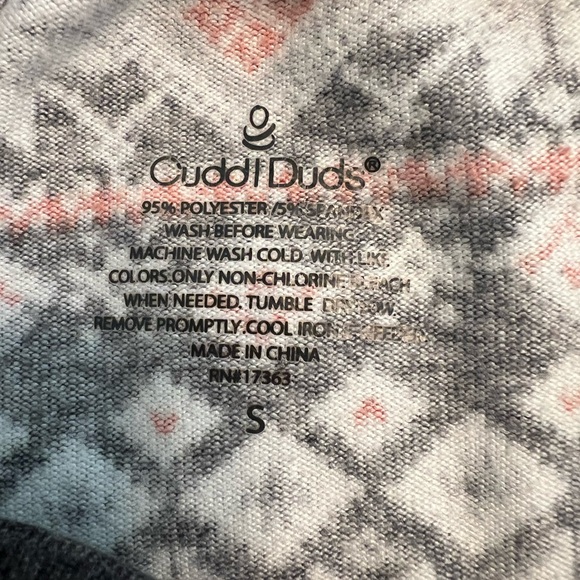 Cuddl Duds Women’s S Pajama Set - Black White Red - Picture 6 of 8